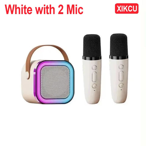 Portable Karaoke Bluetooth 5.3 Speaker Machine PA System with 2 Wireless Microphones Home Family Singing Children'S Gifts