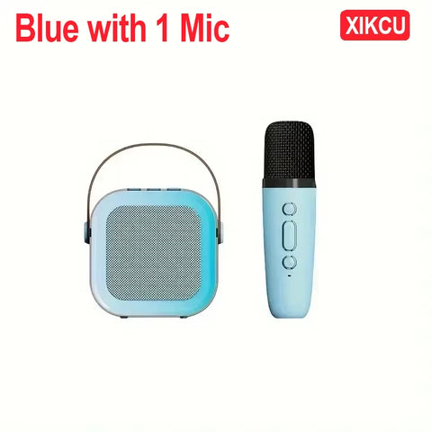 Portable Karaoke Bluetooth 5.3 Speaker Machine PA System with 2 Wireless Microphones Home Family Singing Children'S Gifts