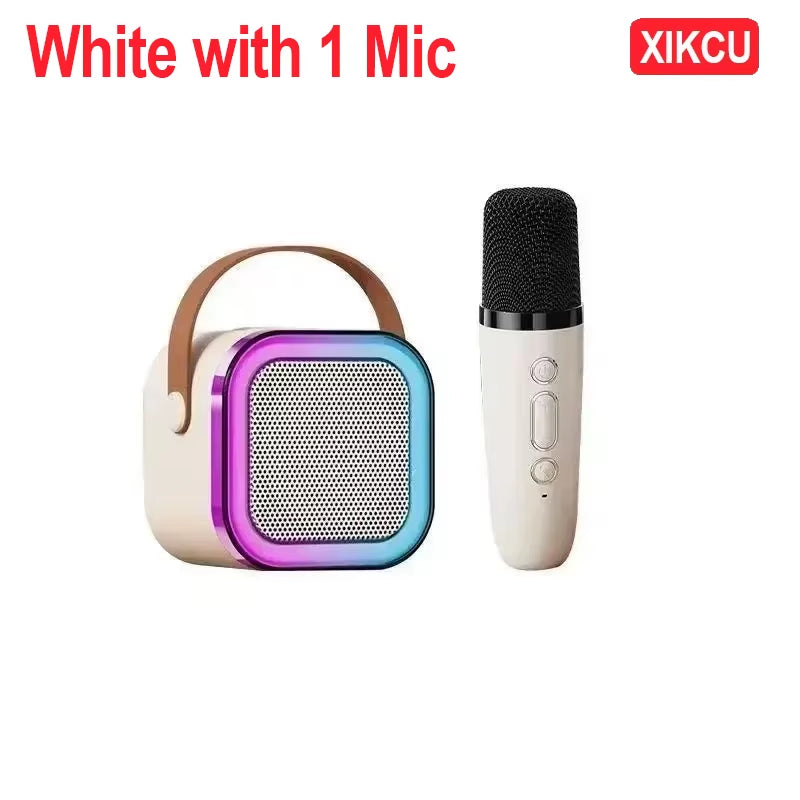 Portable Karaoke Bluetooth 5.3 Speaker Machine PA System with 2 Wireless Microphones Home Family Singing Children'S Gifts