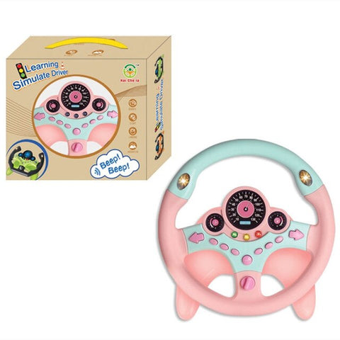 Infant Shining Eletric Simulation Steering Wheel Toy with Light Sound Kids Early Educational Stroller Steering Wheel Vocal Toys